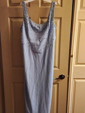 Light Blue Sleeveless Dress with Bling, size 2XL
